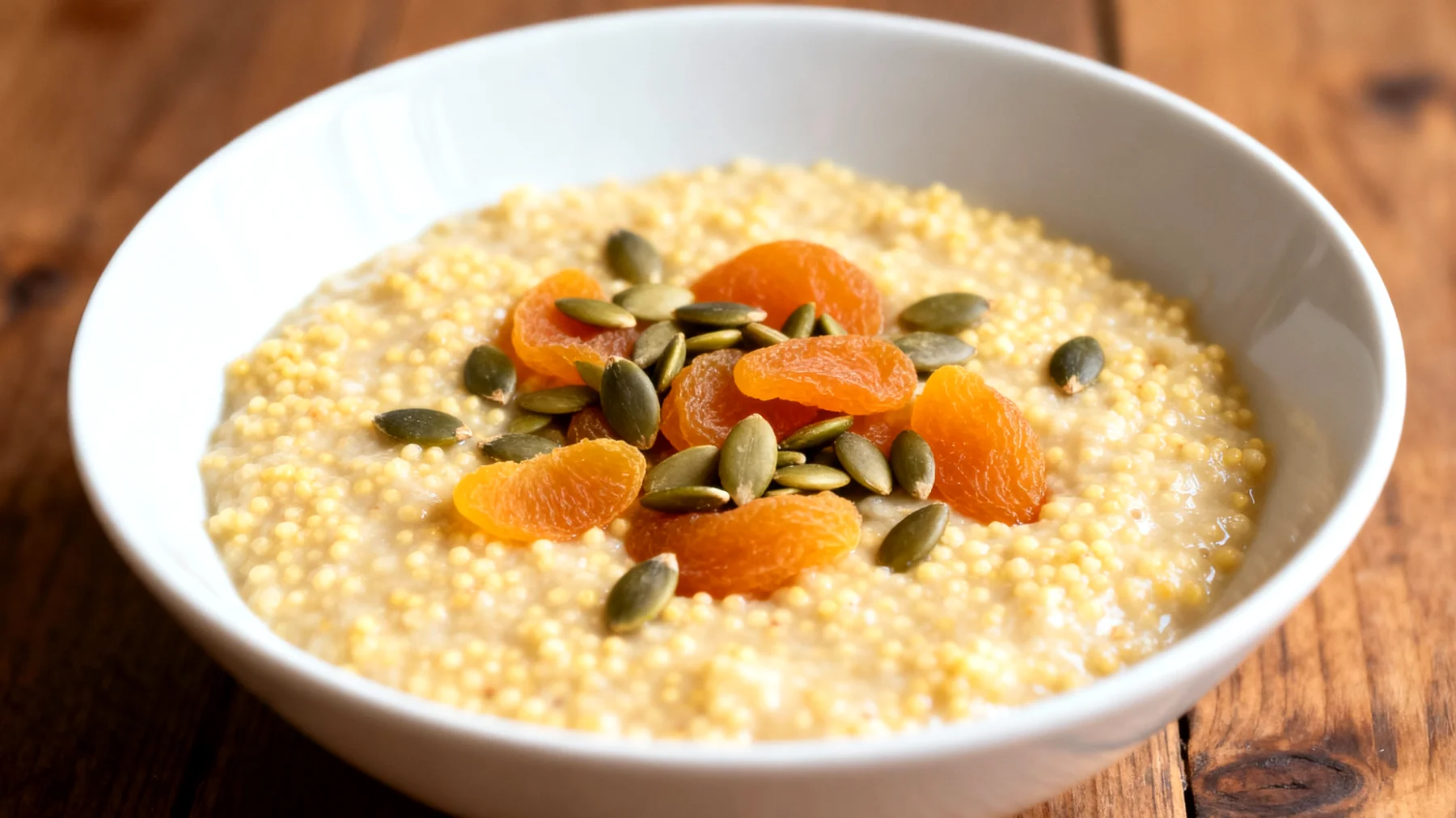 Porridge di miglio con semi di zucca e albicocche secche"