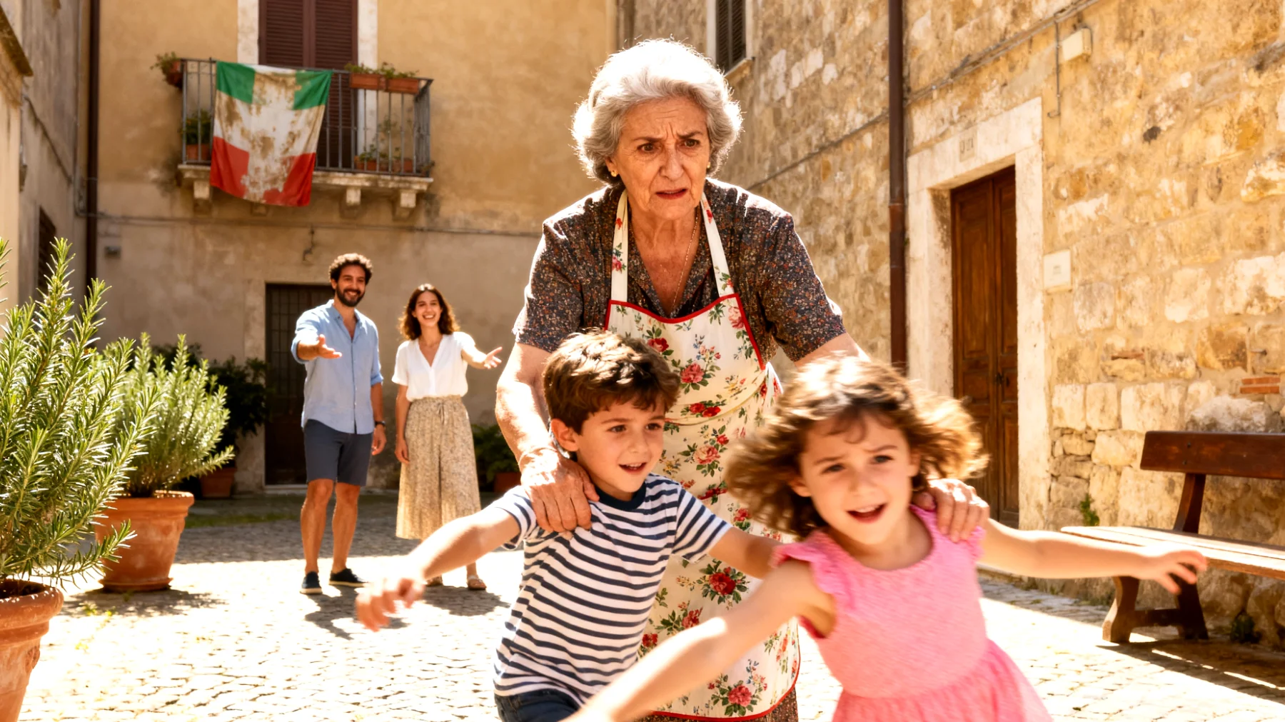 La nonna tende a proteggere eccessivamente i nipoti bambini, limitando la loro autonomia e capacità di esplorare il mondo, creando tensioni con i genitori che vorrebbero favorire maggiore indipendenza"